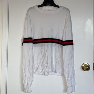 Brandy Melville acacia long sleeve red/navy stripe